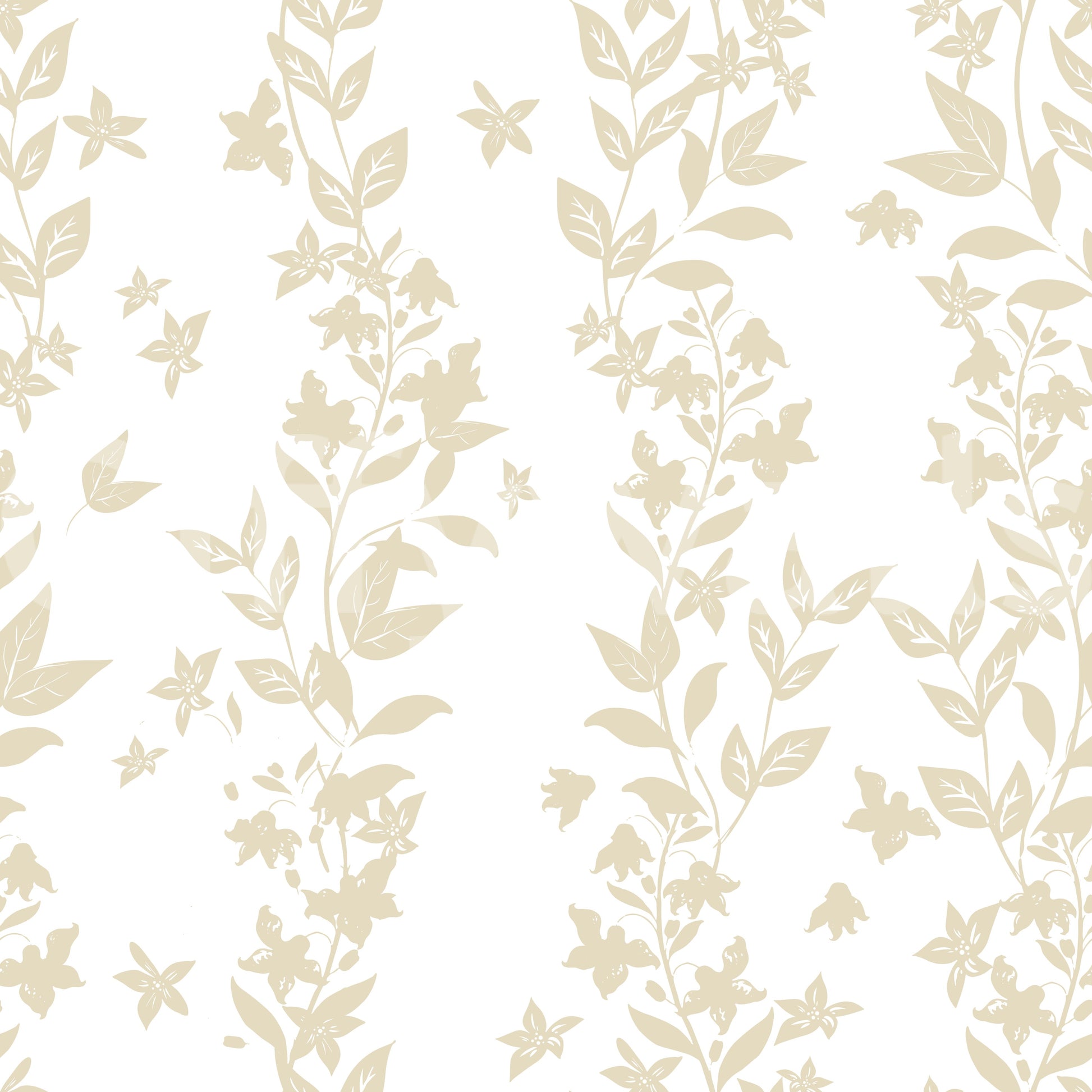Cream Botanical Vine Trails Wallpaper⁠