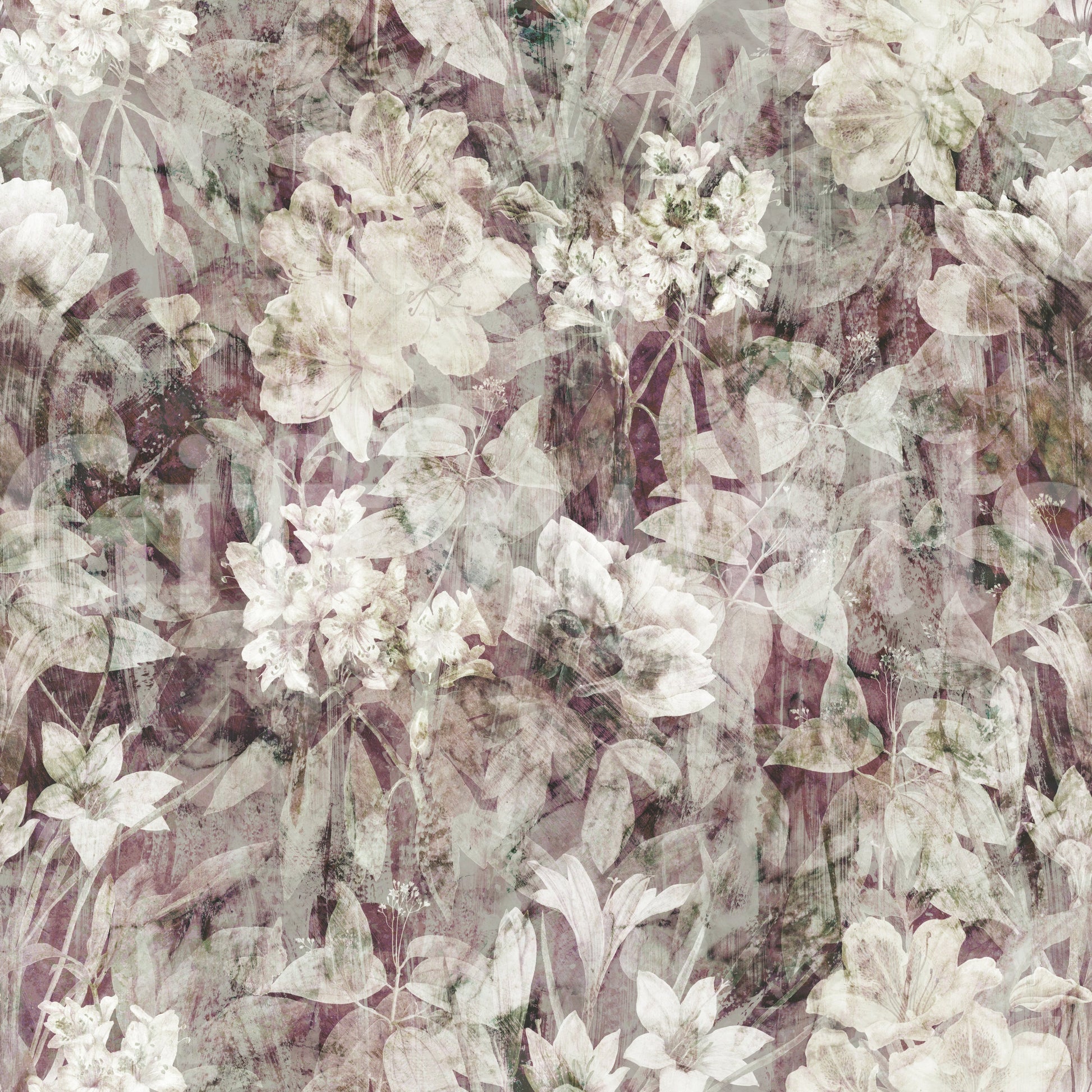 Ethereal Botanical Distressed Garden Wallpaper⁠