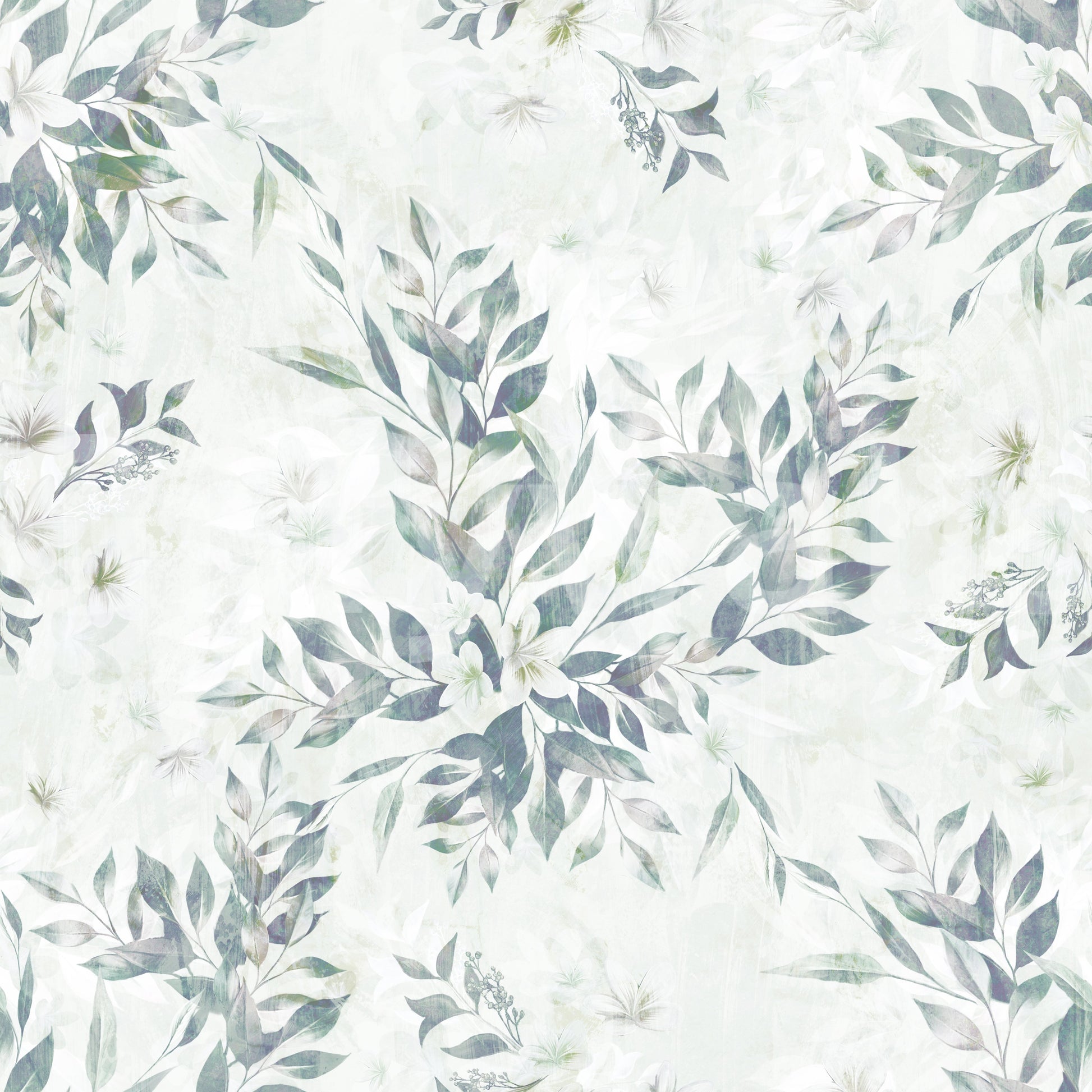 Muted Sage Botanical Sprigs Wallpaper⁠