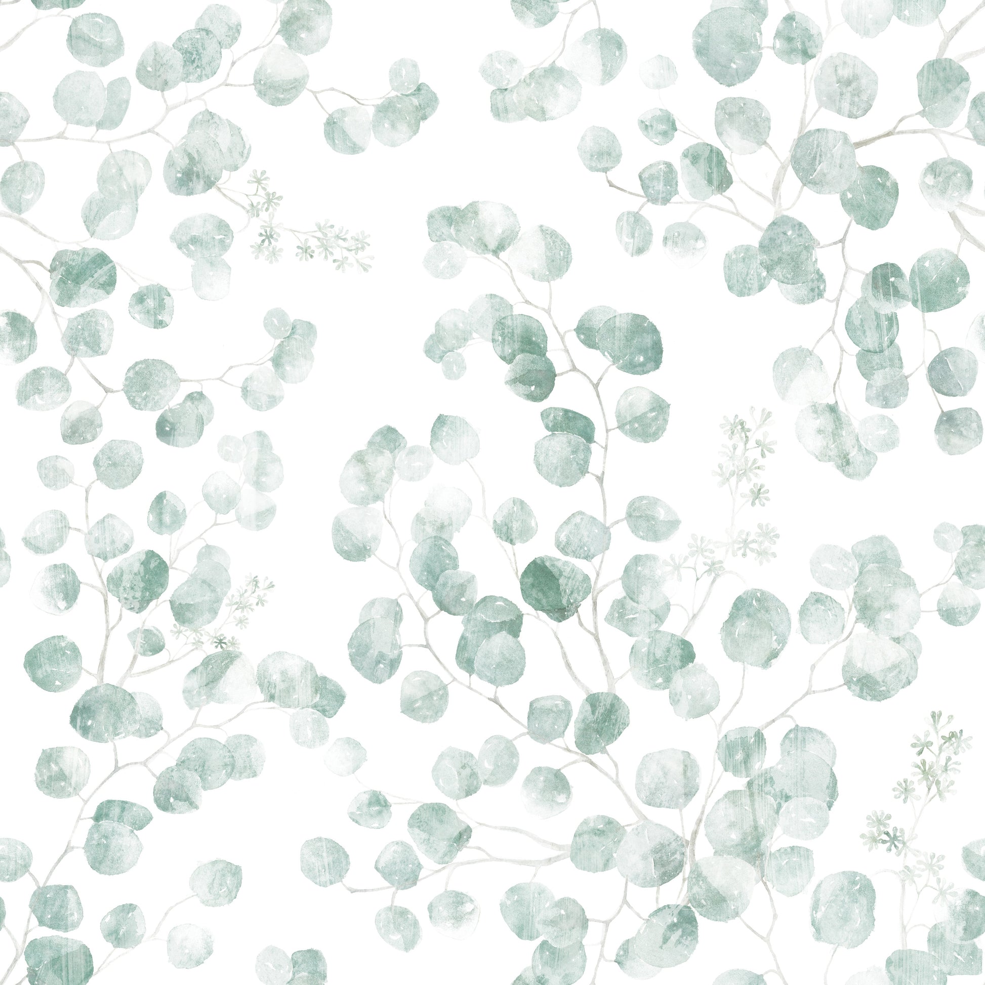 Ethereal Sage Leaf Botanical Repeat Wallpaper⁠
