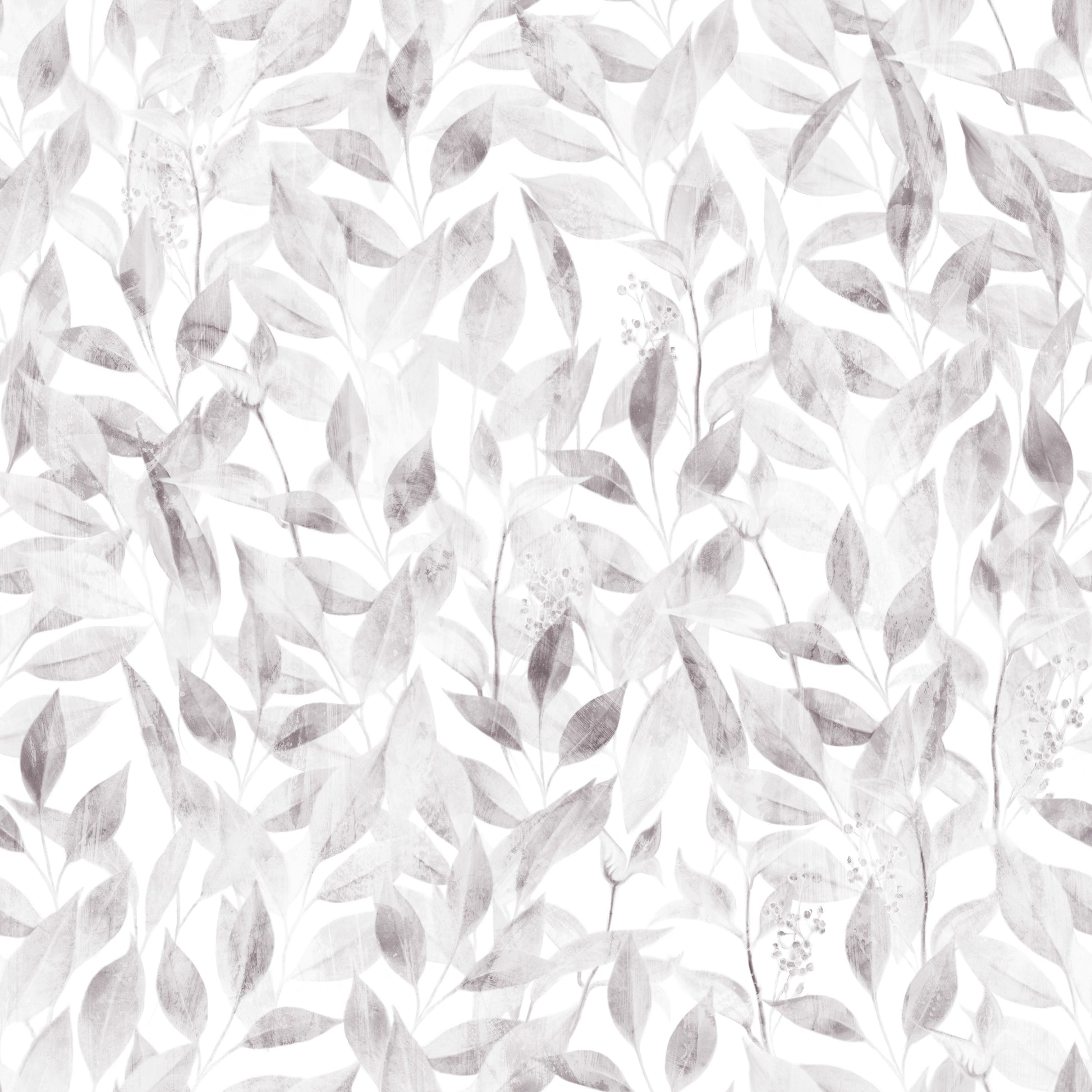 Muted Grey Botanical Foliage Wallpaper⁠