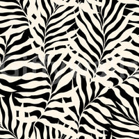 Cream and Black Palm Leaf Botanical Wallpaper⁠