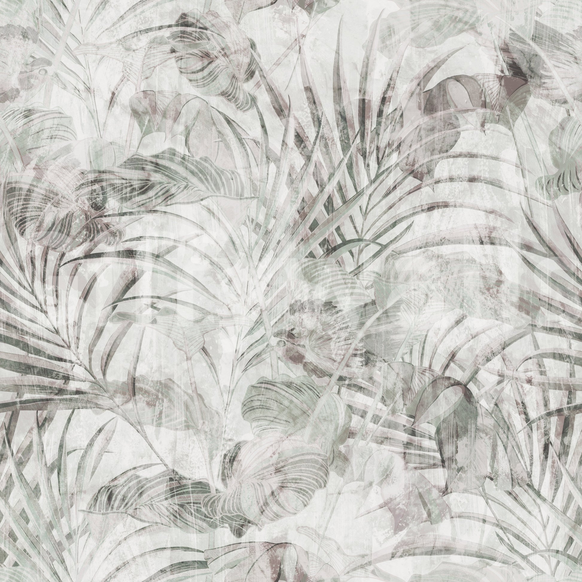 Muted Tropical Foliage Wallpaper⁠