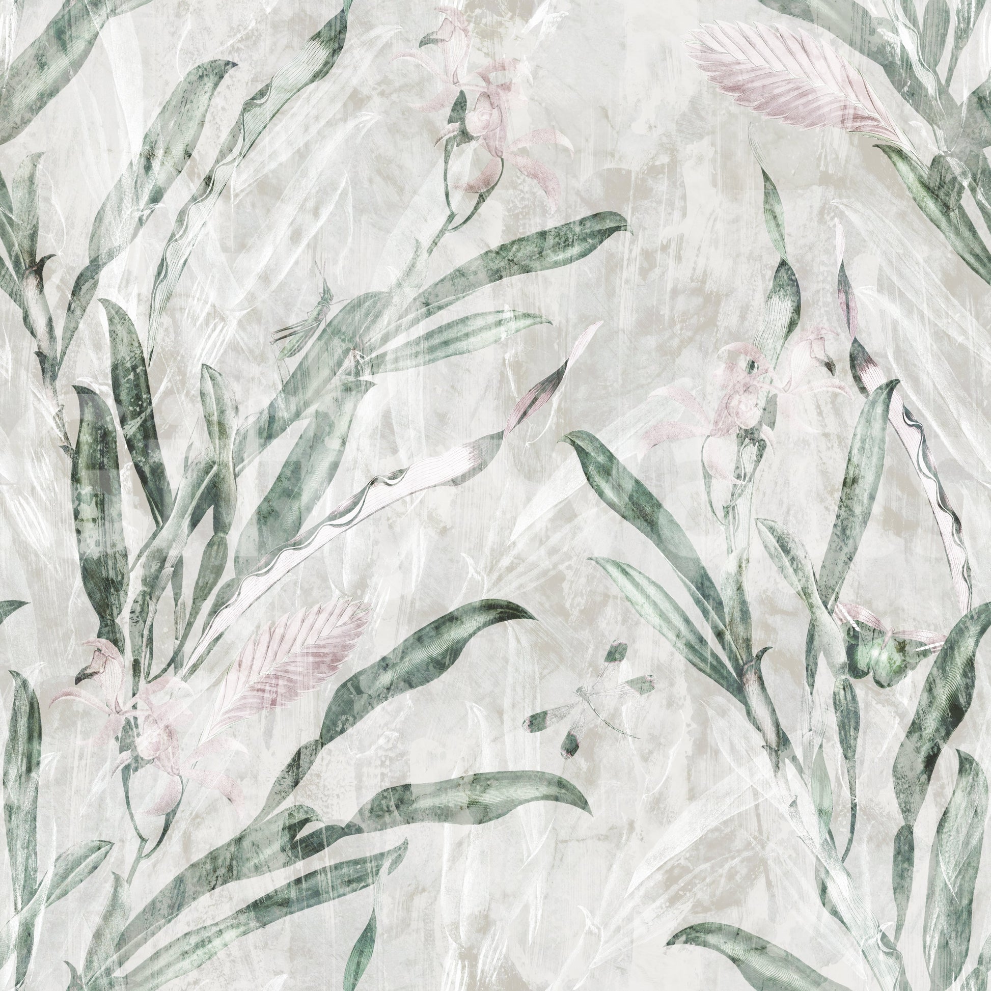 Ethereal Botanical Sage and Blush Wallpaper⁠