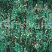 Abstract Emerald Fractured Glaze Wallpaper⁠