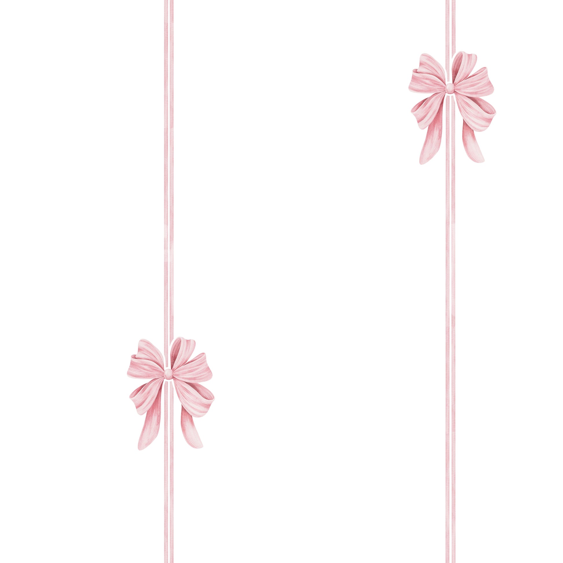 Soft Pink Ribbon Vertical Stripe Wallpaper⁠