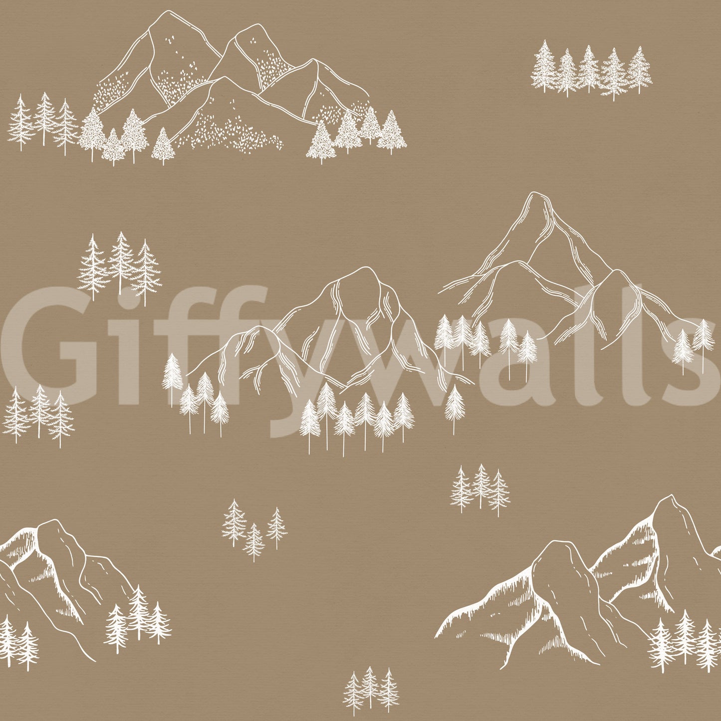 Serene Forest Peak Sketch Wallpaper⁠