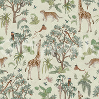 Exotic Safari Botanical Illustration Wallpaper⁠