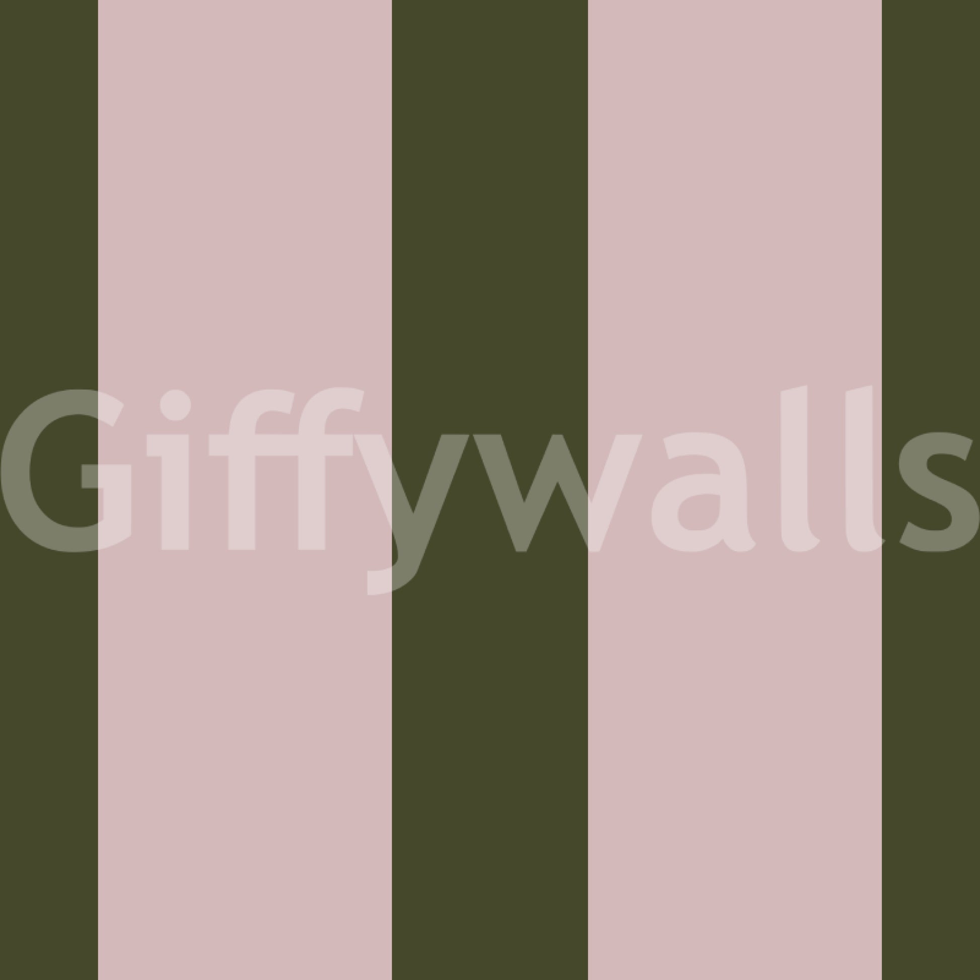 Olive Green and Dusty Rose Vertical Stripe Wallpaper⁠