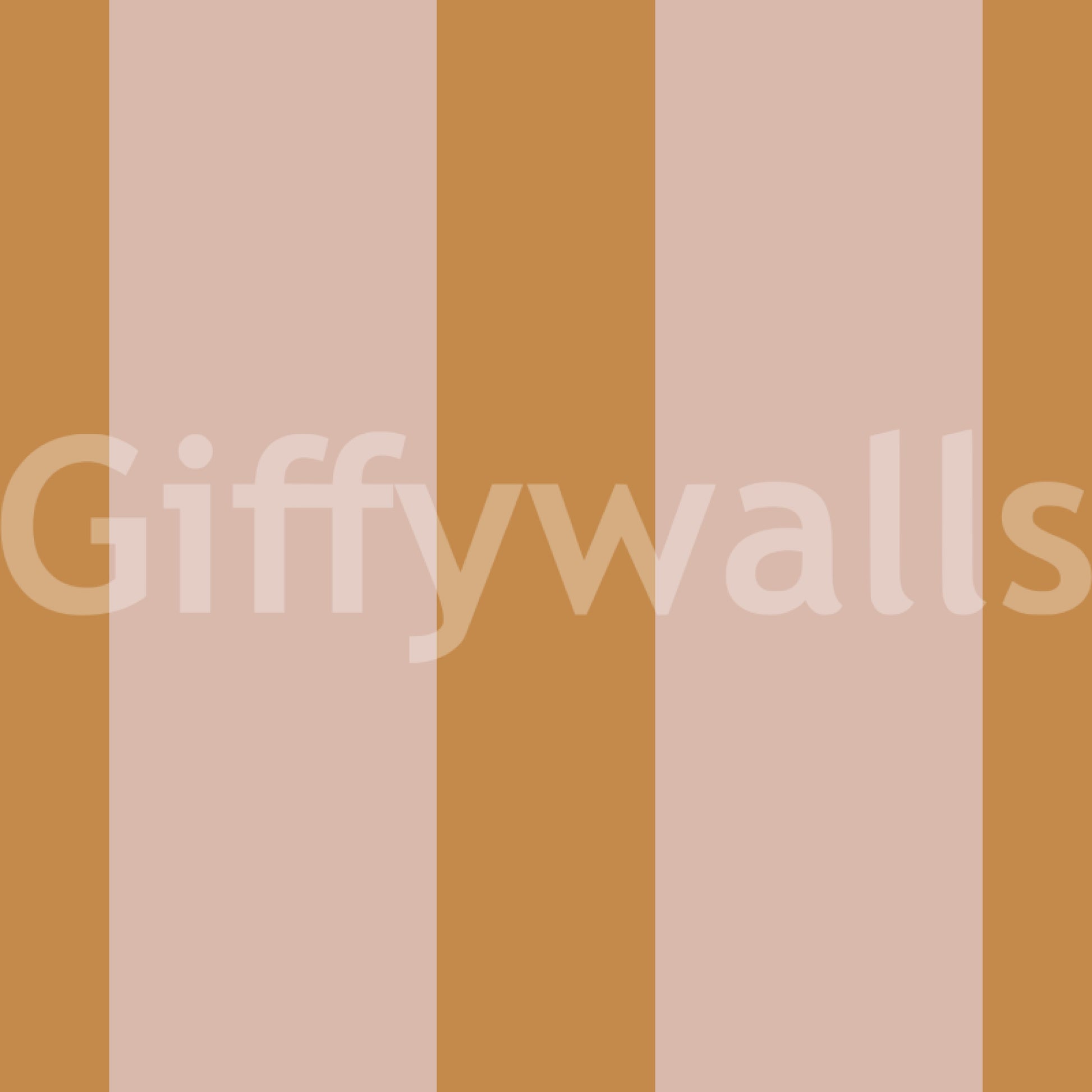 Ochre and Dusty Pink Vertical Stripes Wallpaper⁠