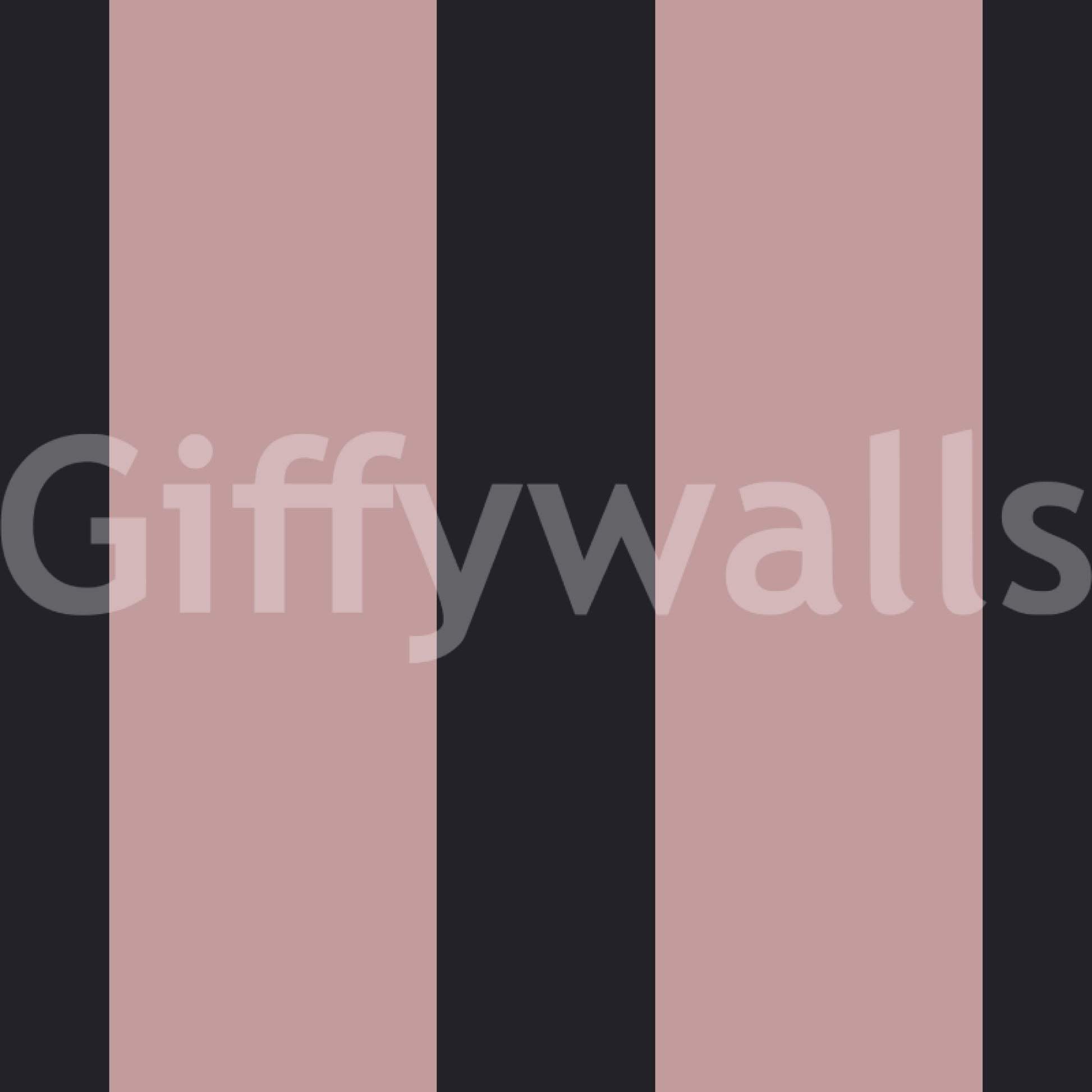 Charcoal and Dusky Pink Stripes Wallpaper⁠