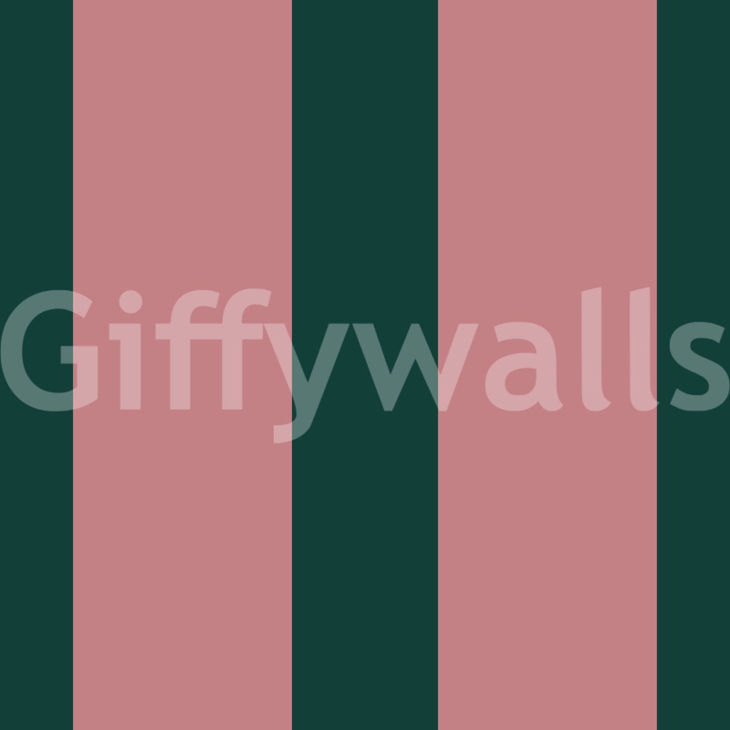 Deep Forest and Dusky Pink Vertical Stripes Wallpaper⁠