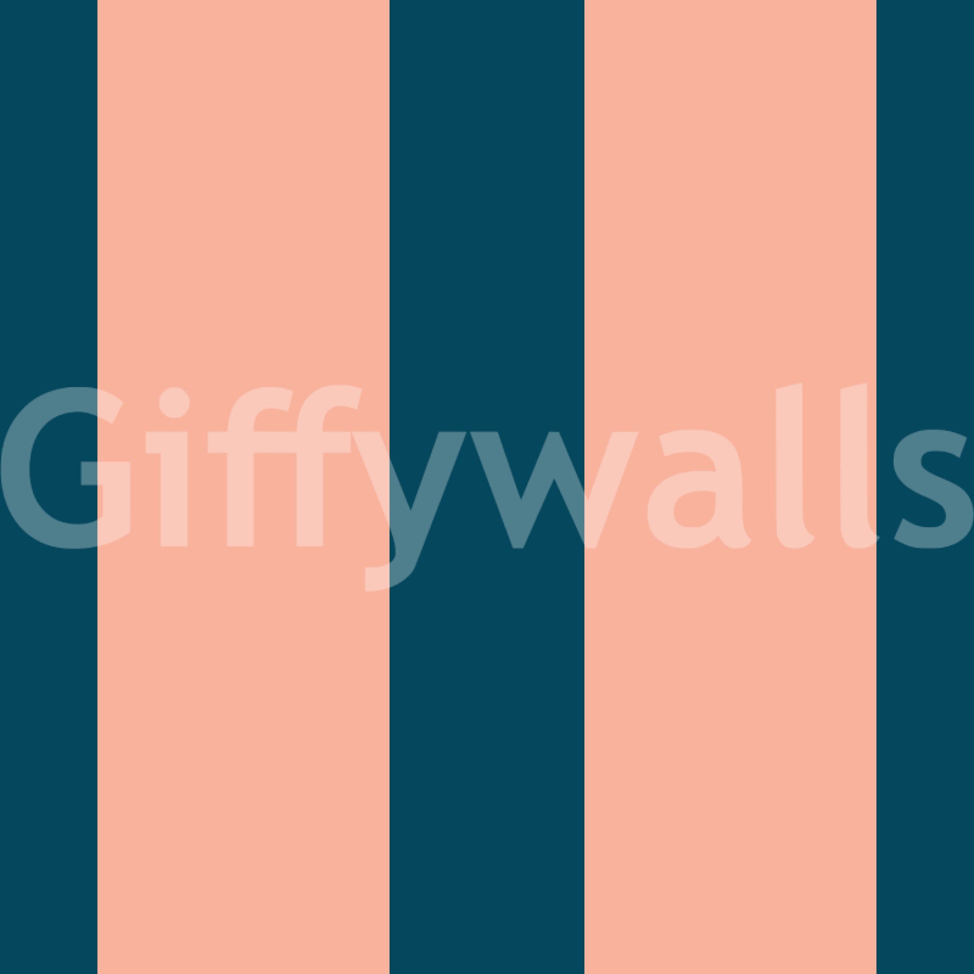 Minimalist Peach and Petrol Stripes Wallpaper⁠