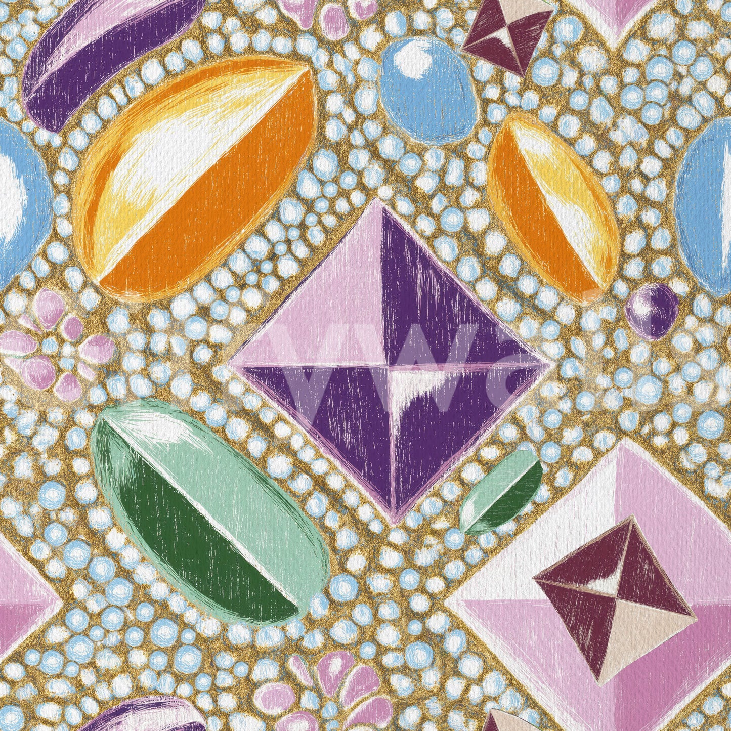 Royal Gemstones Pink Pastel Wallpaper⁠