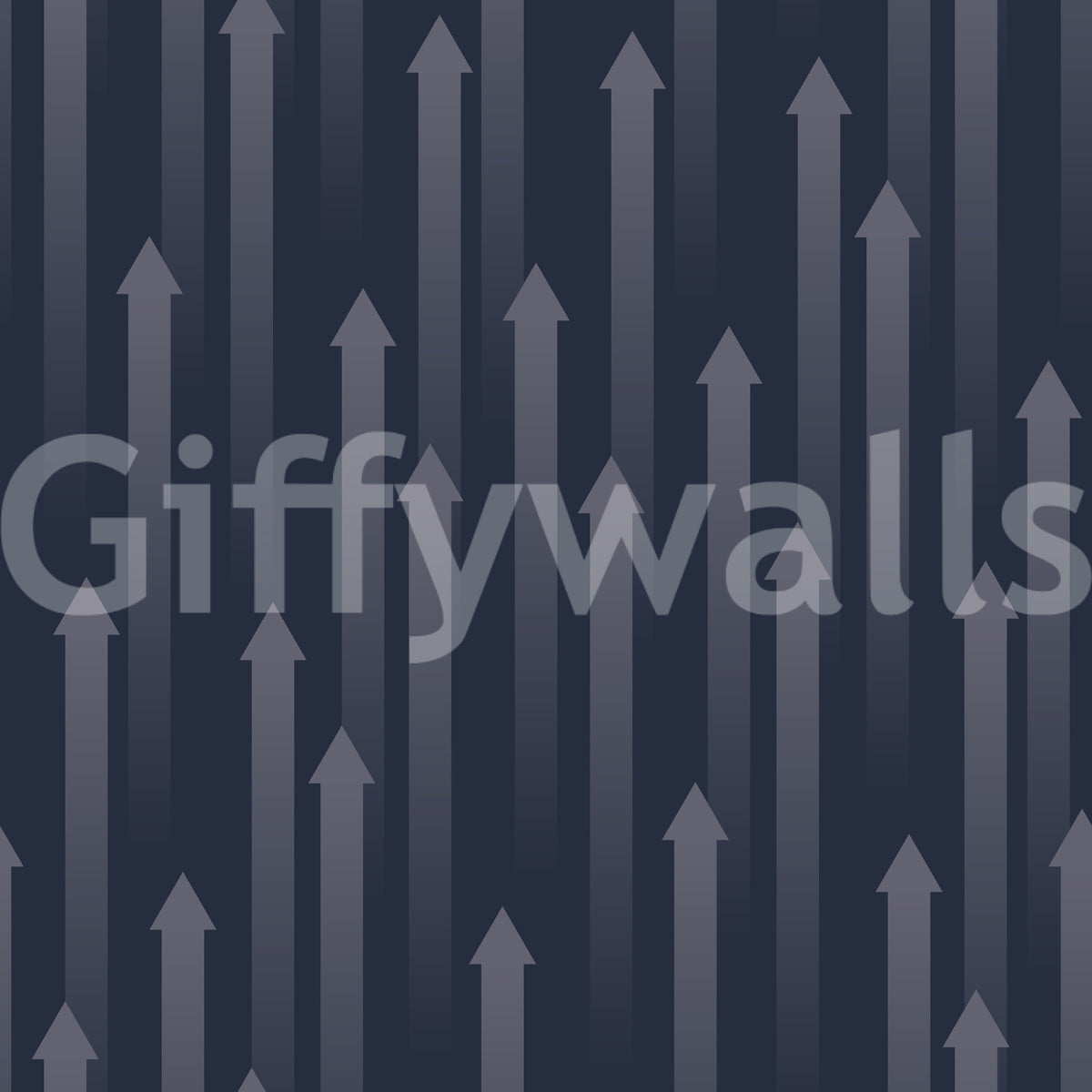 Close-up of the navy ascending arrow wallpaper pattern GD12453