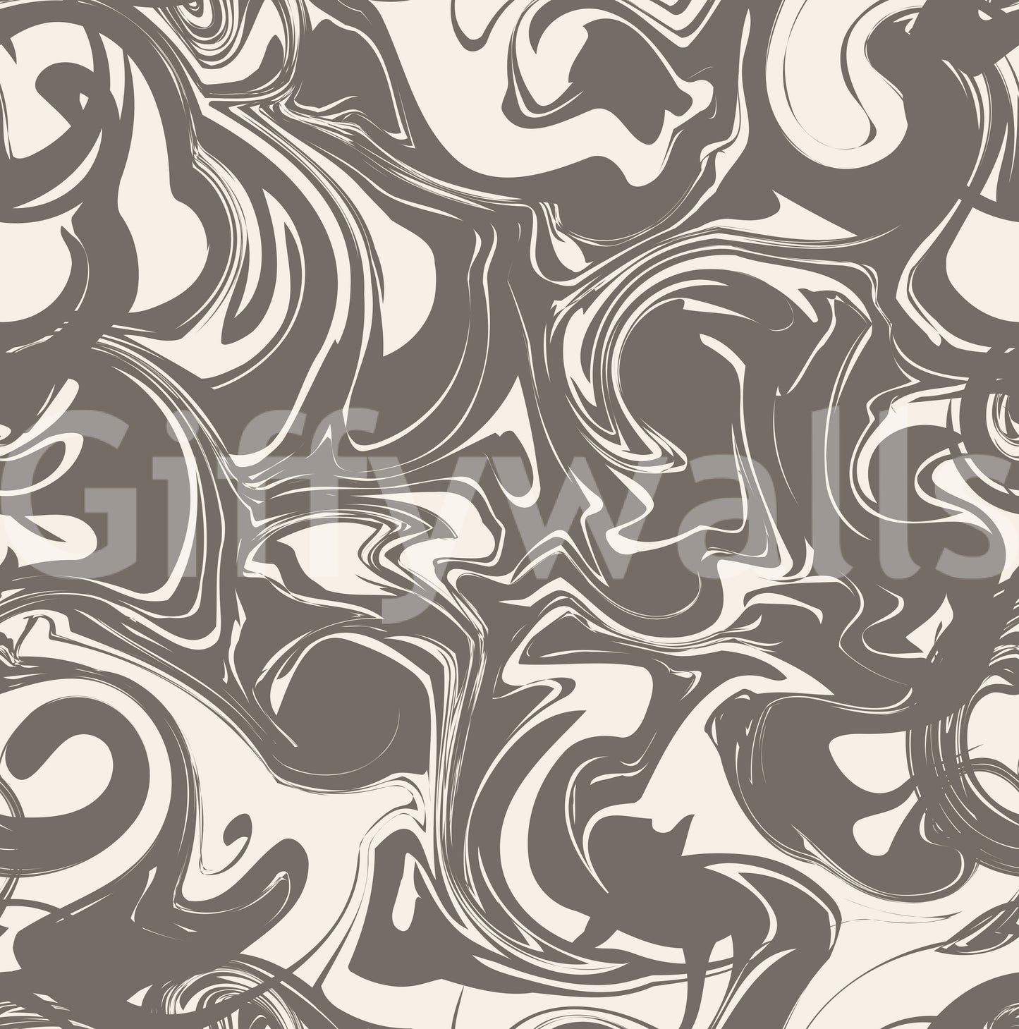 Monochrome Liquid Marble Swirl Wallpaper⁠