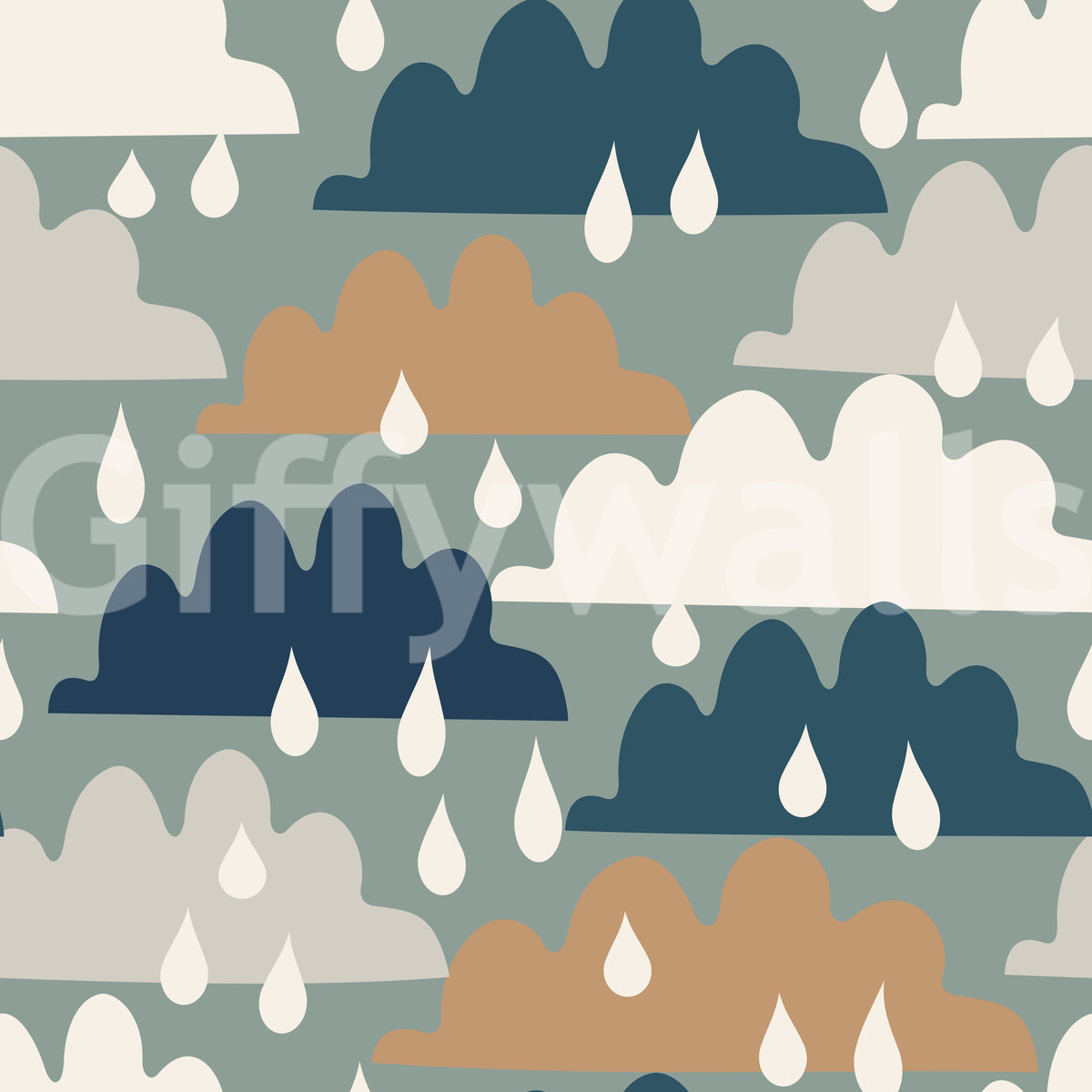 Close-up of the abstract rainy day clouds wallpaper pattern GD12460