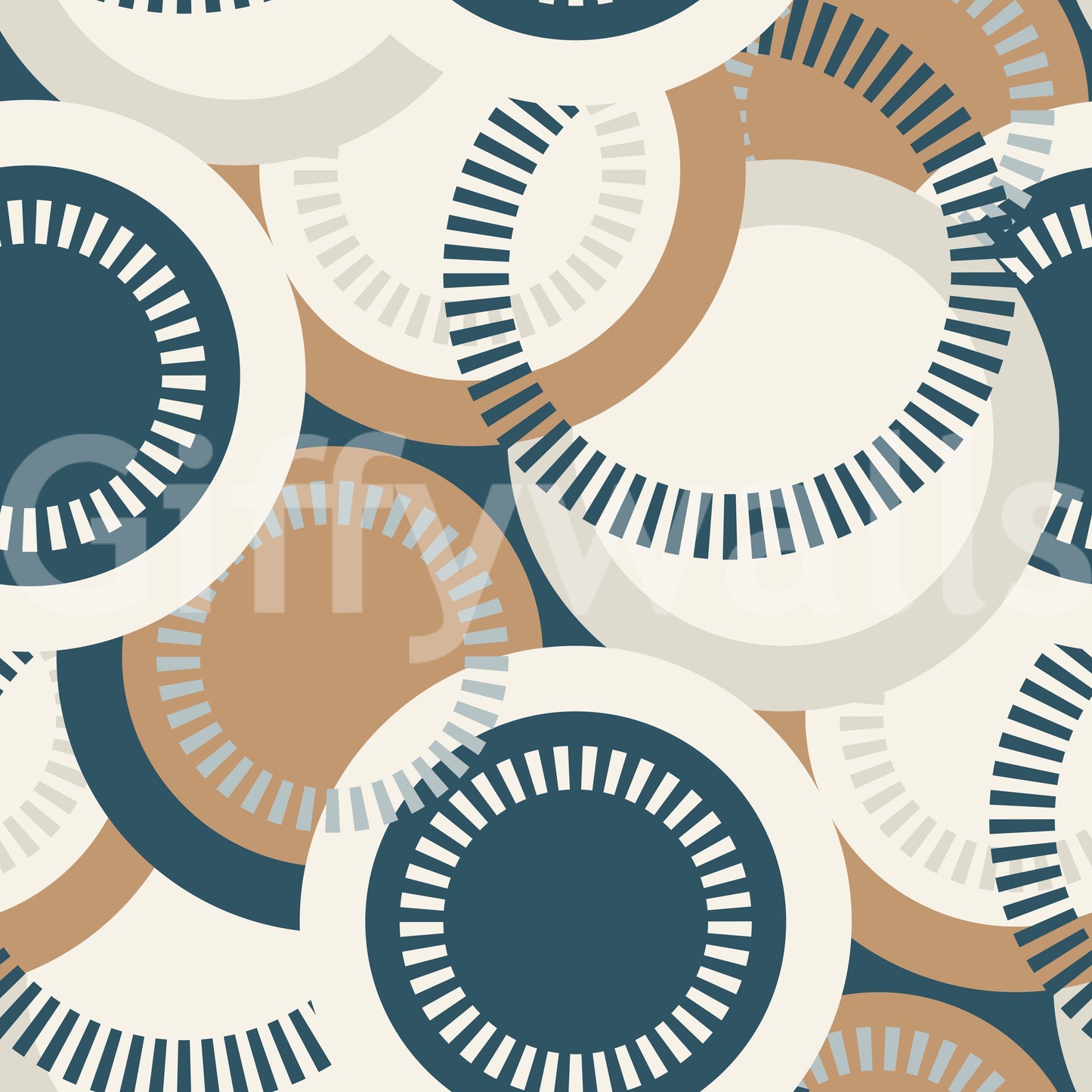 Modernist Circular Mosaic Wallpaper⁠