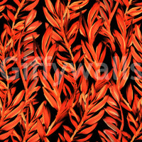 Fiery Painted Tropical Fronds Wallpaper⁠