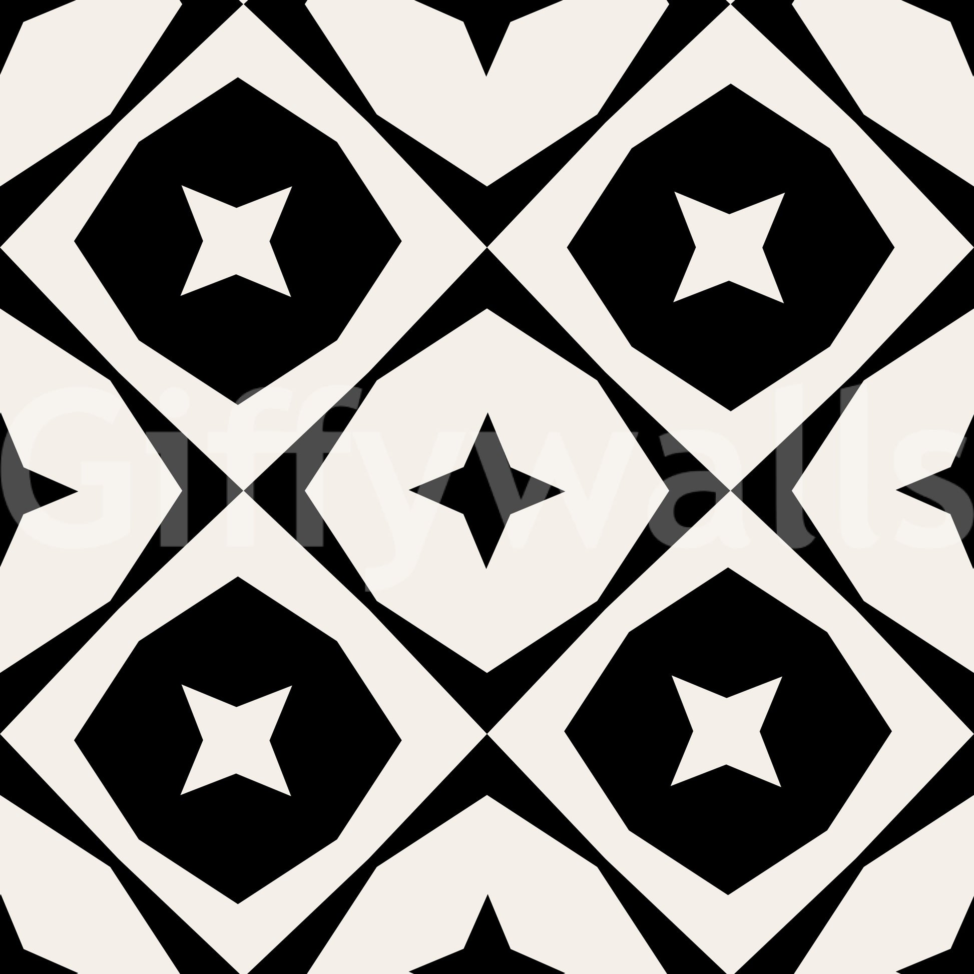 Monochrome Star Lattice Wallpaper⁠