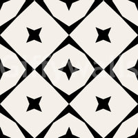 Monochrome Geometric Star Grid Wallpaper⁠