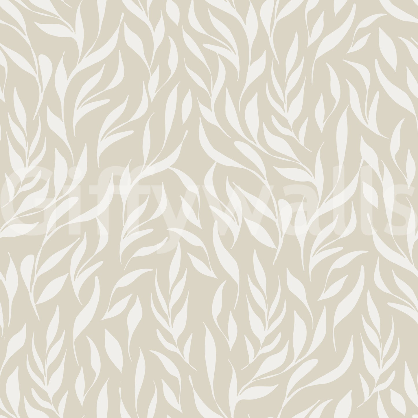 Serene Cream Botanical Leaves Wallpaper⁠