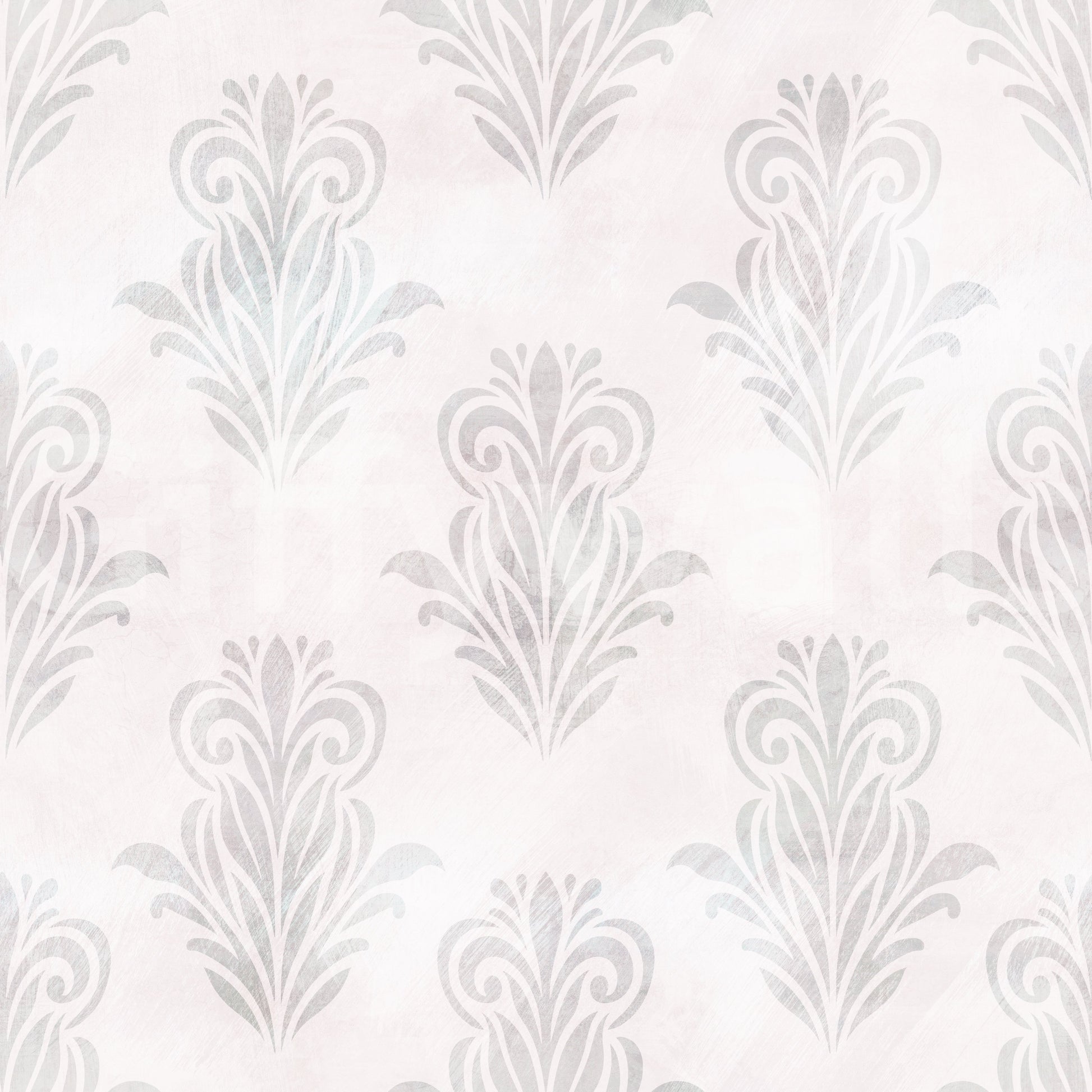 Minimalist Grey Brushed Damask Wallpaper⁠