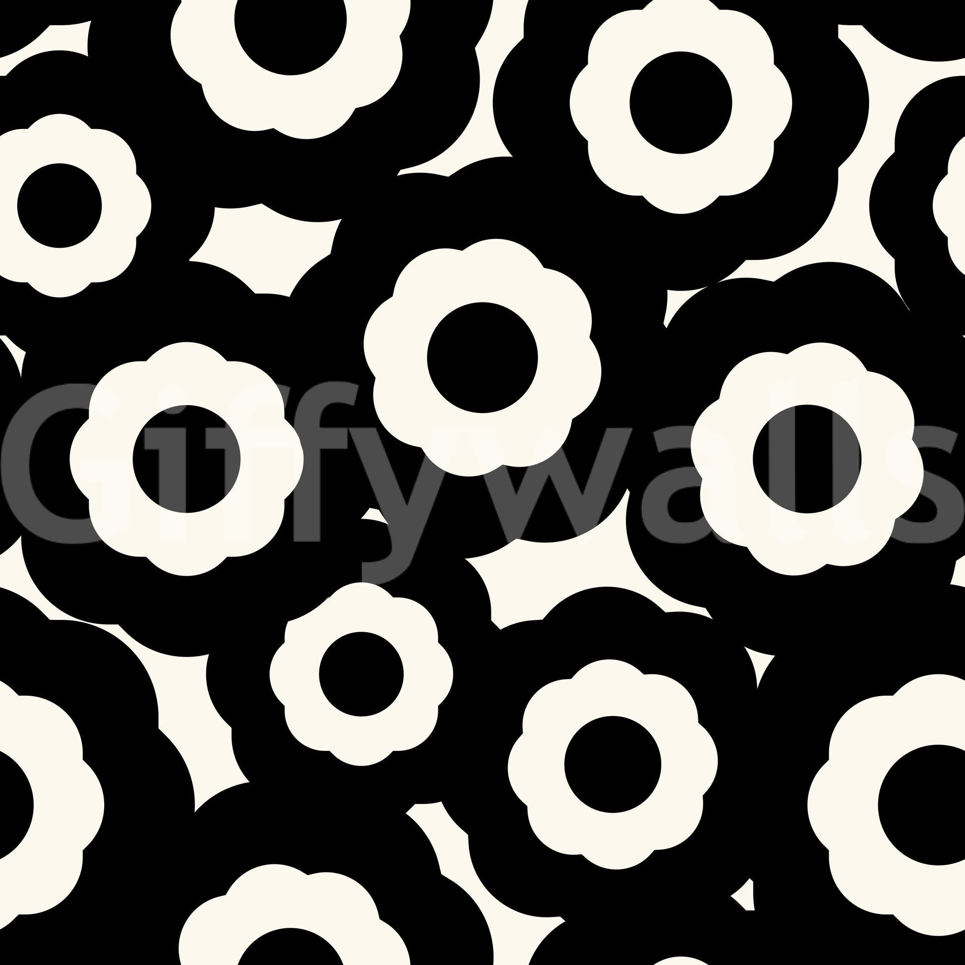 Modernist Flower Repeat Pattern Wallpaper⁠