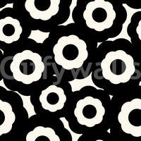 Modernist Flower Repeat Pattern Wallpaper⁠
