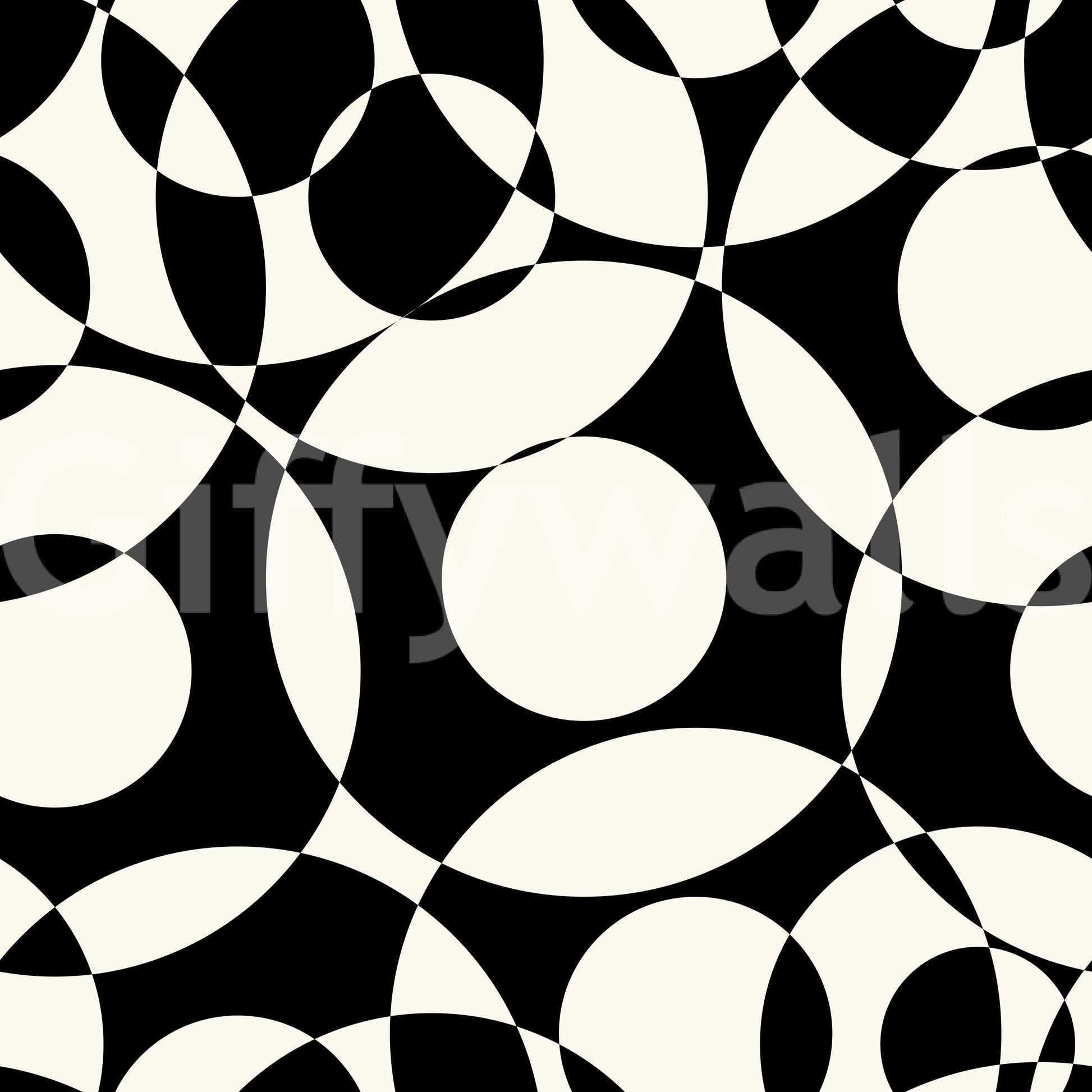 Interlocking Monochrome Circles Wallpaper⁠