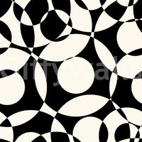 Interlocking Monochrome Circles Wallpaper⁠