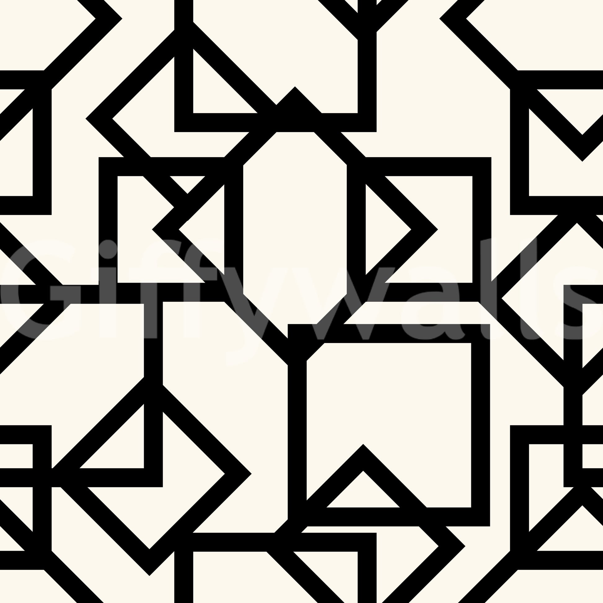 Interlocking Geometric Linear Monotone Wallpaper⁠