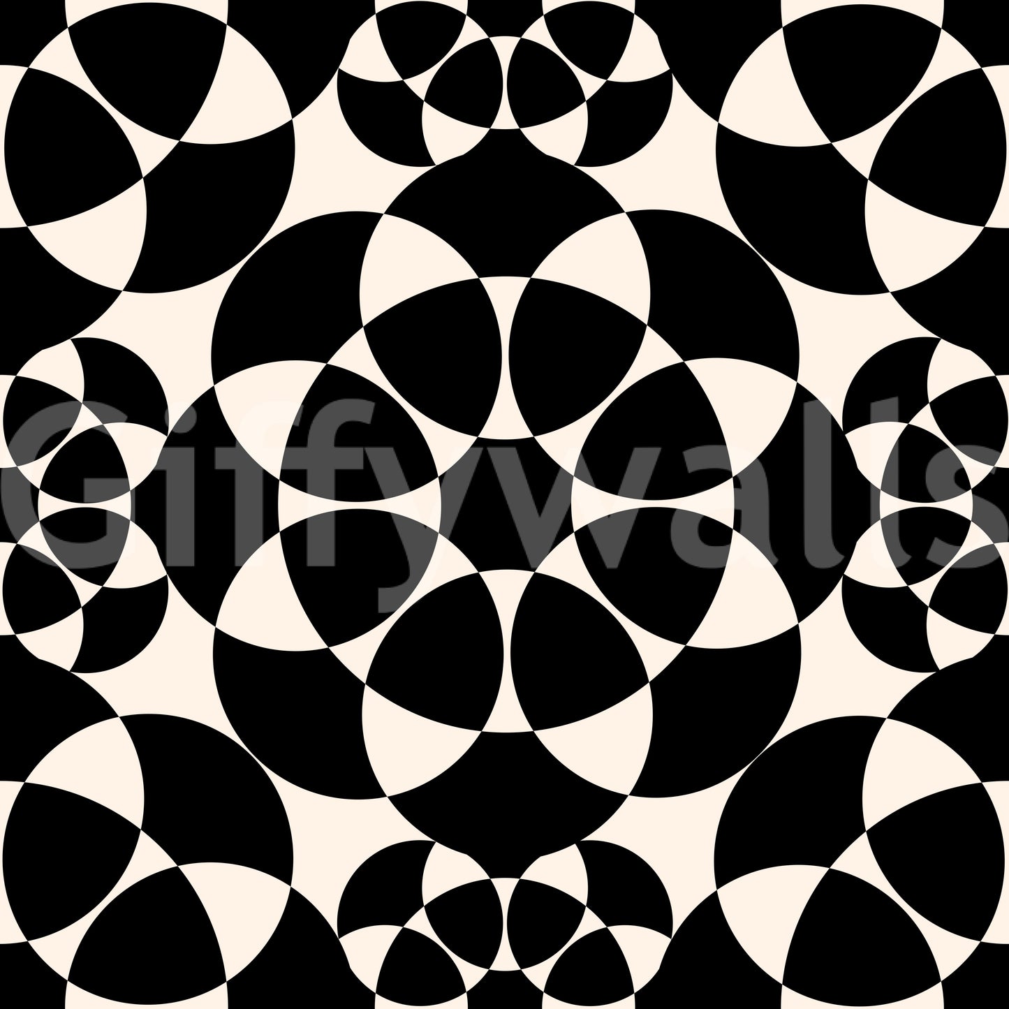 Geometric Monochrome Circle Grid Wallpaper⁠