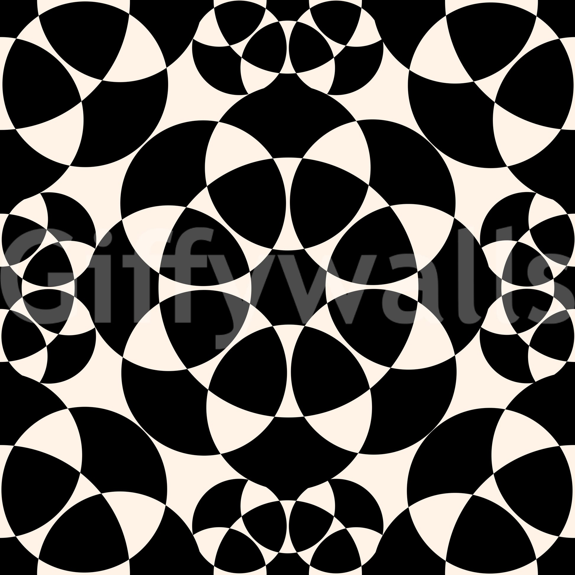 Geometric Monochrome Circle Grid Wallpaper⁠