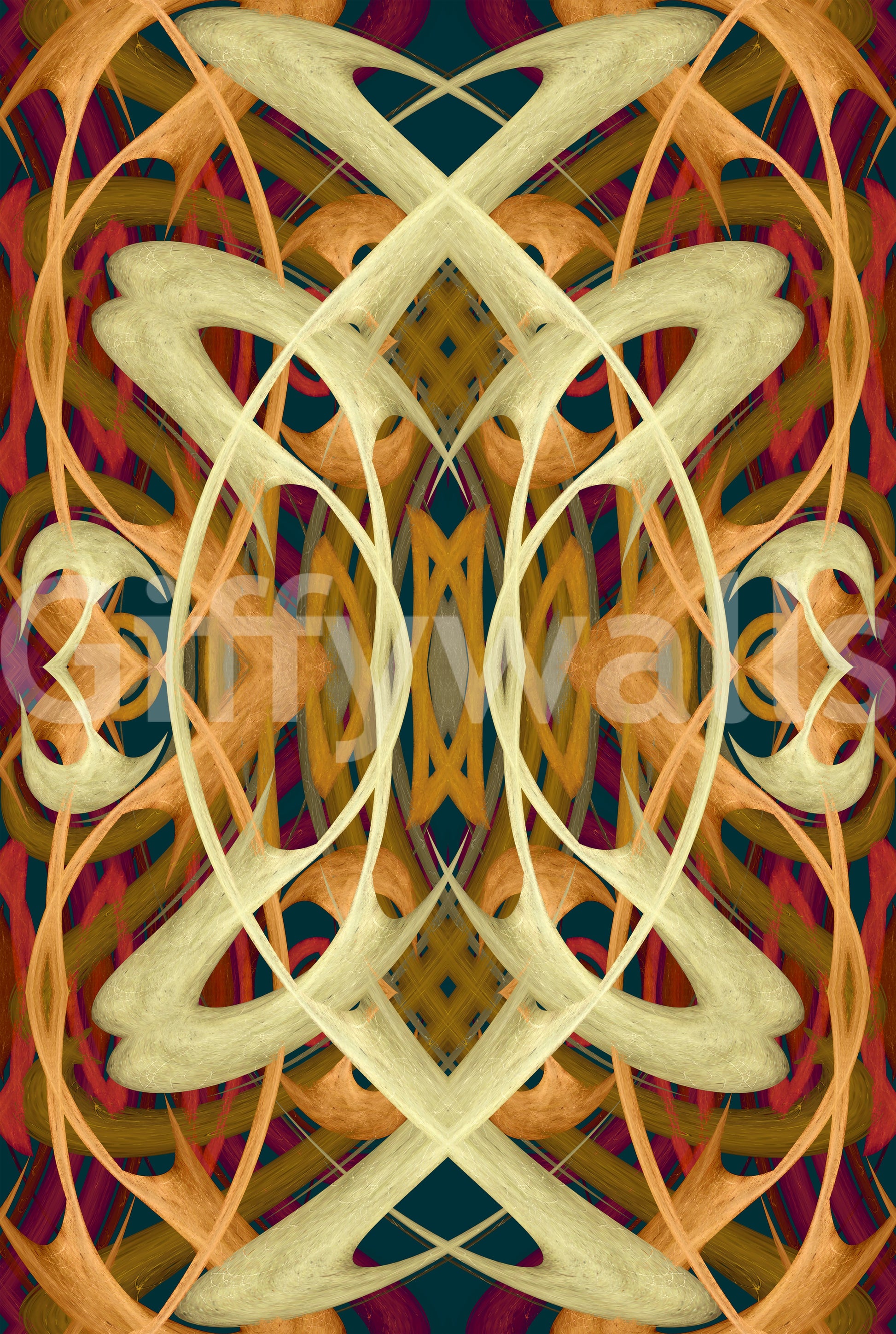 Art Nouveau Revival Whiplash Lines - PRALINÉ Wallpaper⁠