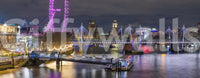 Hungerford Bridge Twilight Vista Wall Mural