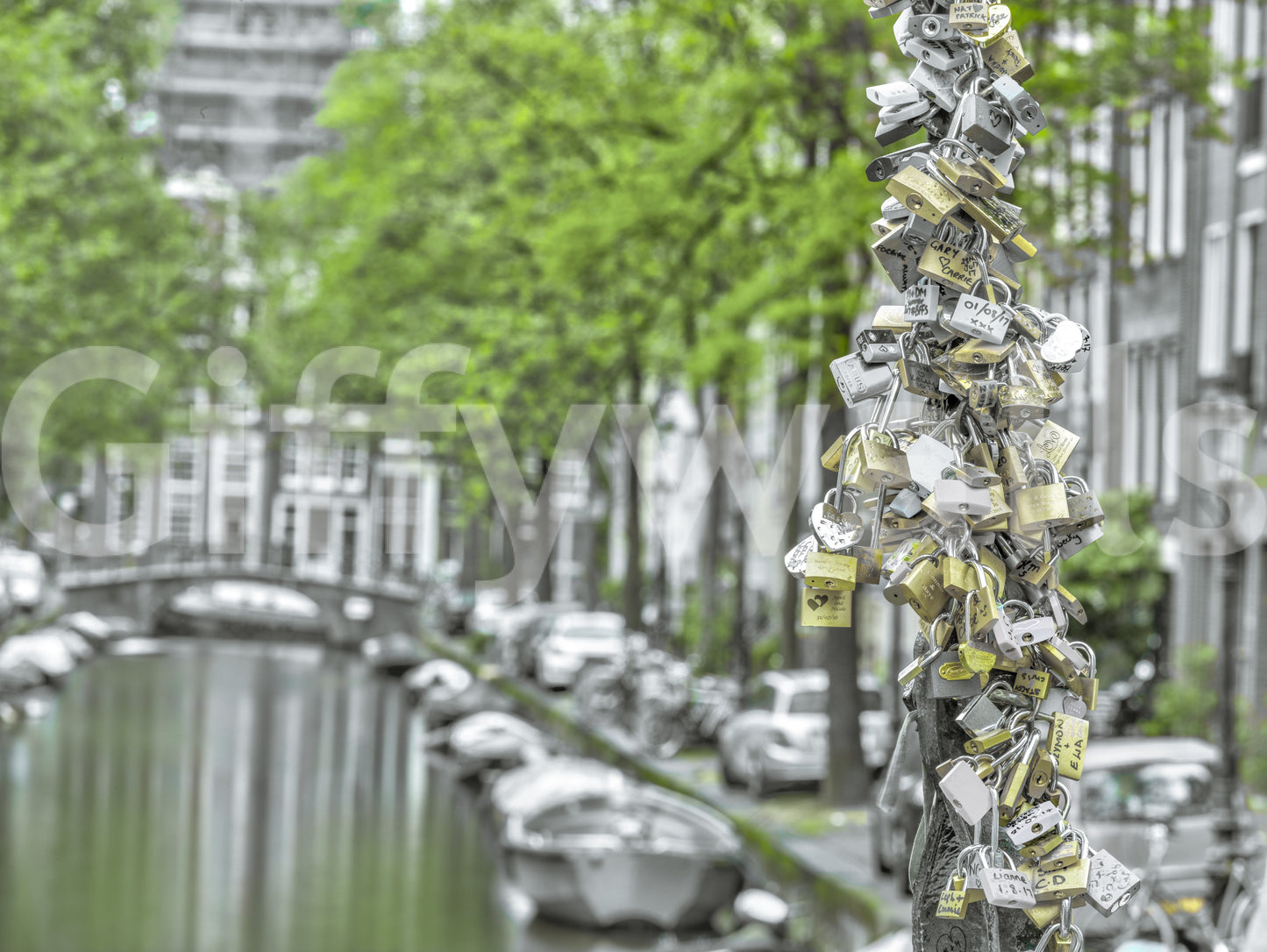 Romantic Bridge Padlocks Wall Mural