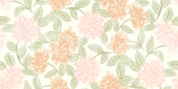 Serene Peony and Leaf Bloom Wallpaper⁠