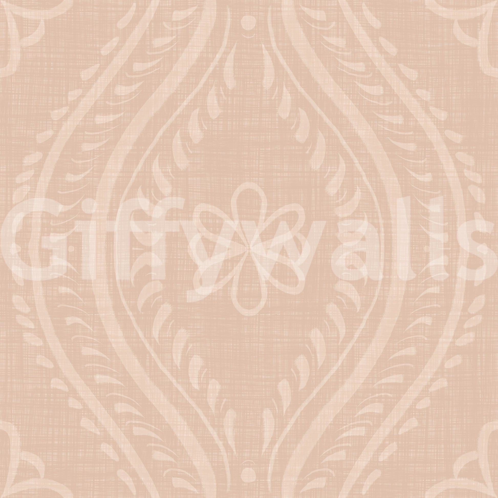 Faded Ogee Damask - Cinnamon Tea Wallpaper⁠