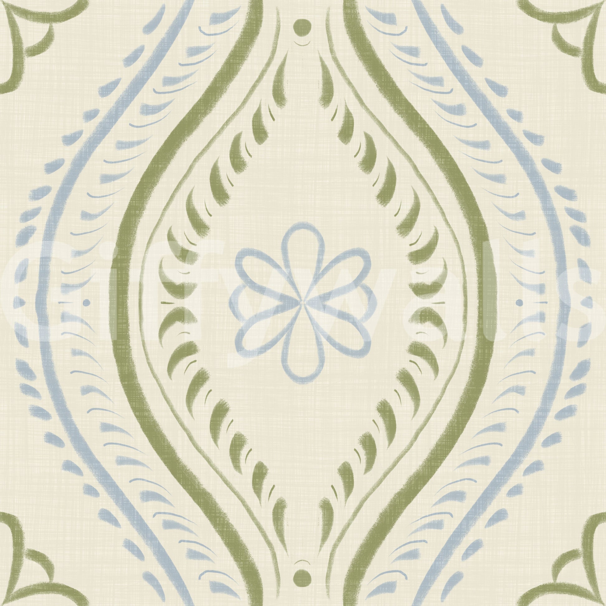 Faded Ogee Damask - Timiless French Country Wallpaper⁠