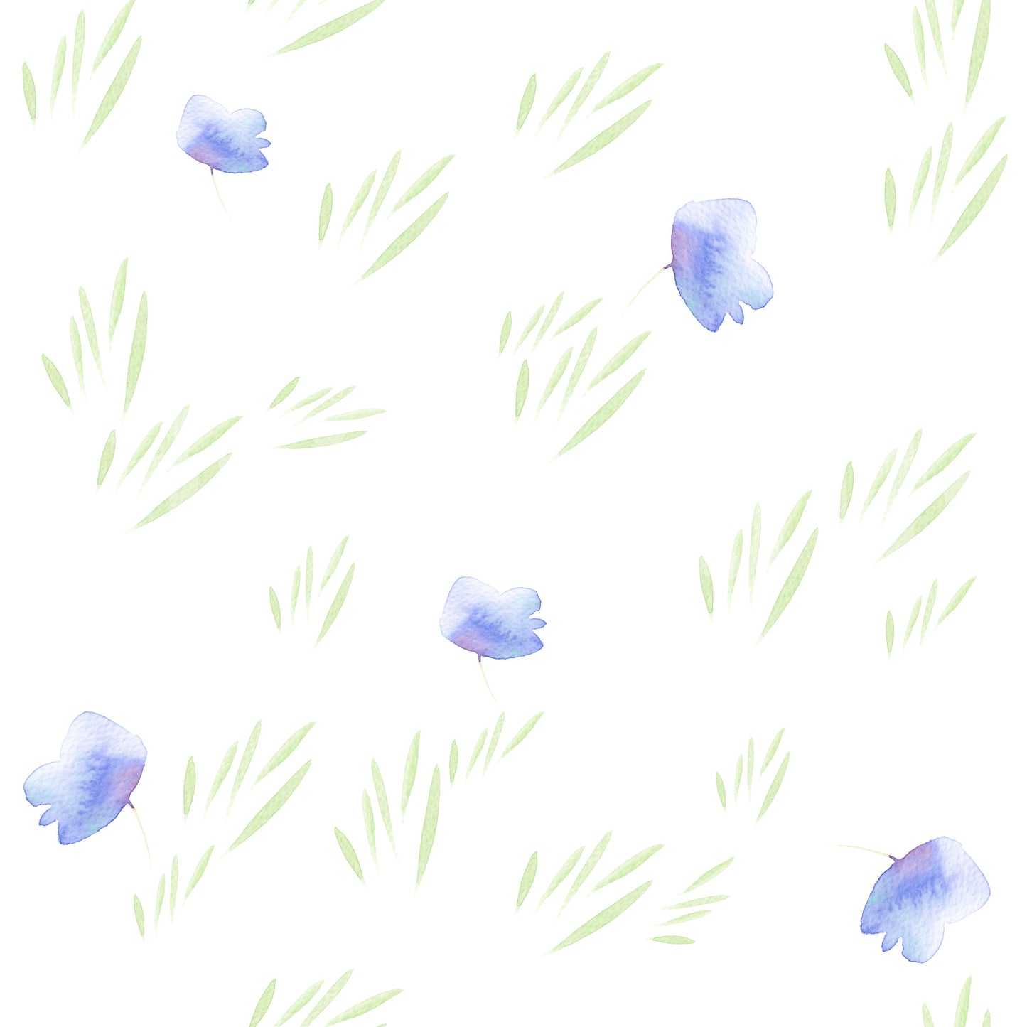 Minimalist Botanical Blue Petals Wallpaper⁠