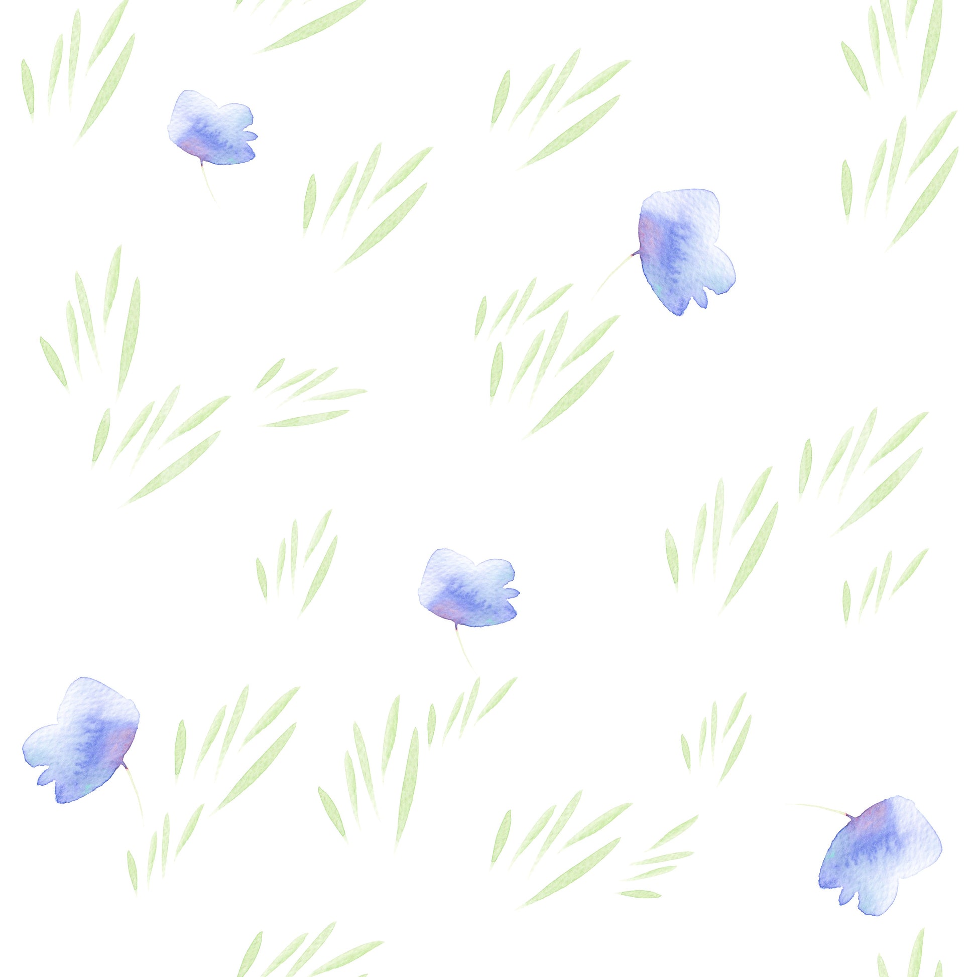 Minimalist Botanical Blue Petals Wallpaper⁠