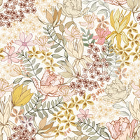 Rustic Garden Line Art Wallpaper⁠