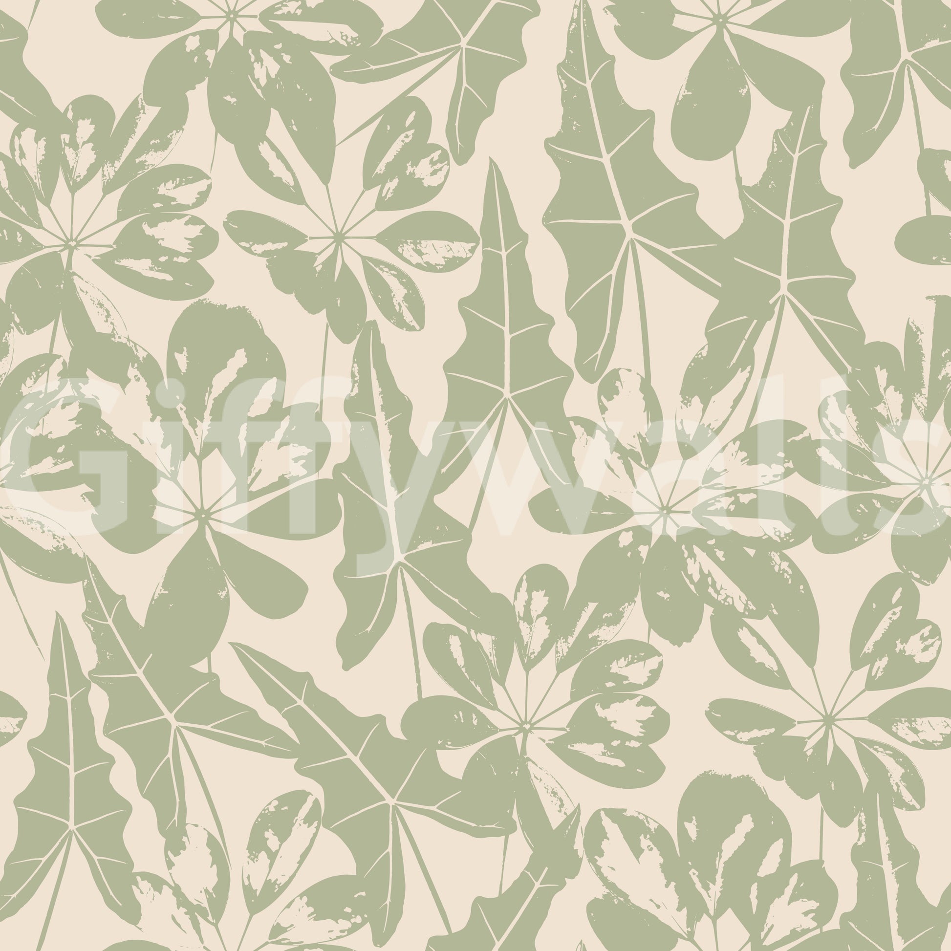 Serene Tropical Foliage Repeat Wallpaper⁠