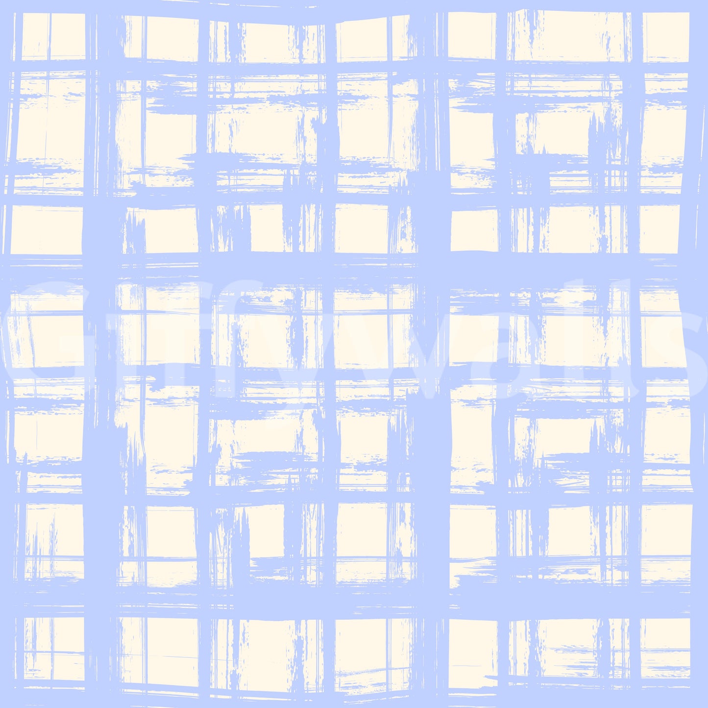 Abstract Cream and Blue Plaid Wallpaper⁠