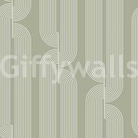Sage Green Linear Flow Wallpaper⁠