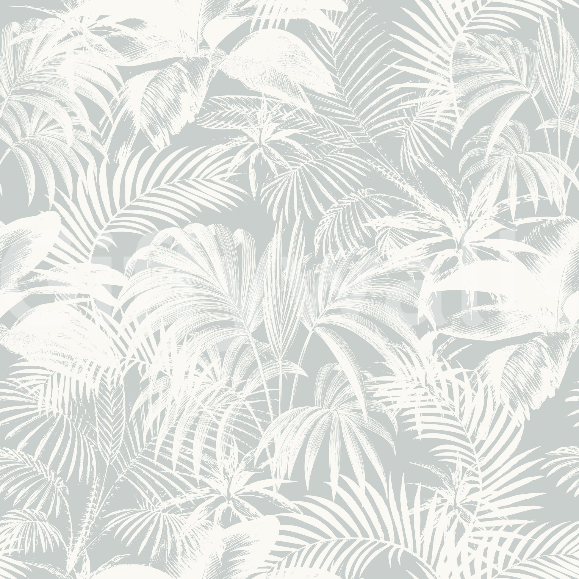 Monochromatic Tropical Palm Foliage Wallpaper⁠