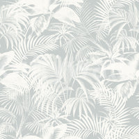 Monochromatic Tropical Palm Foliage Wallpaper⁠