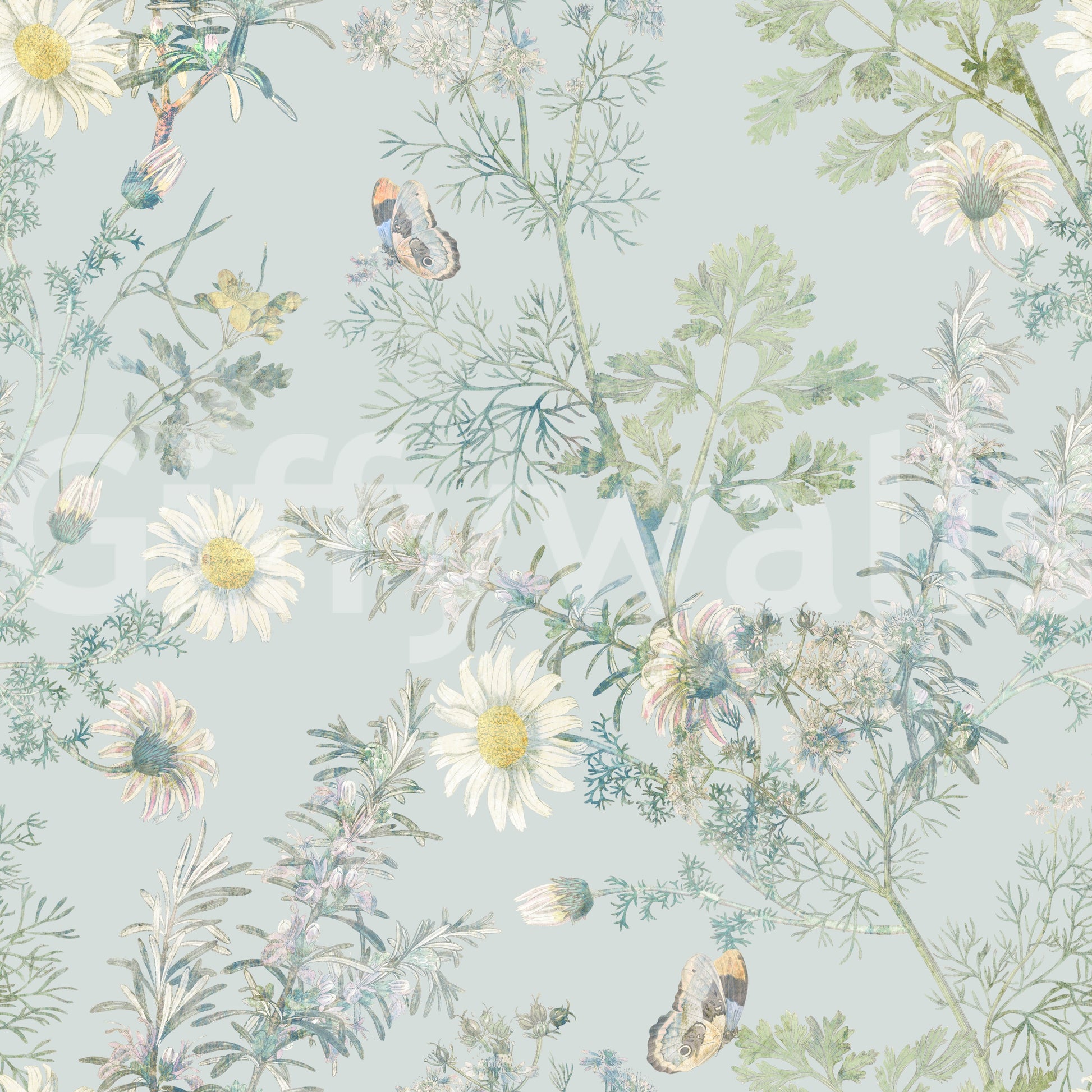 Botanical Butterfly Garden Wallpaper⁠