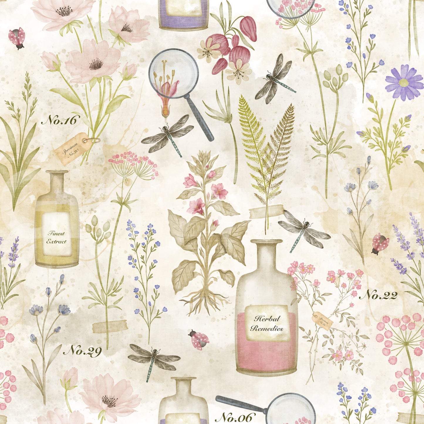Apothecary Wildflower Sketch Wallpaper⁠